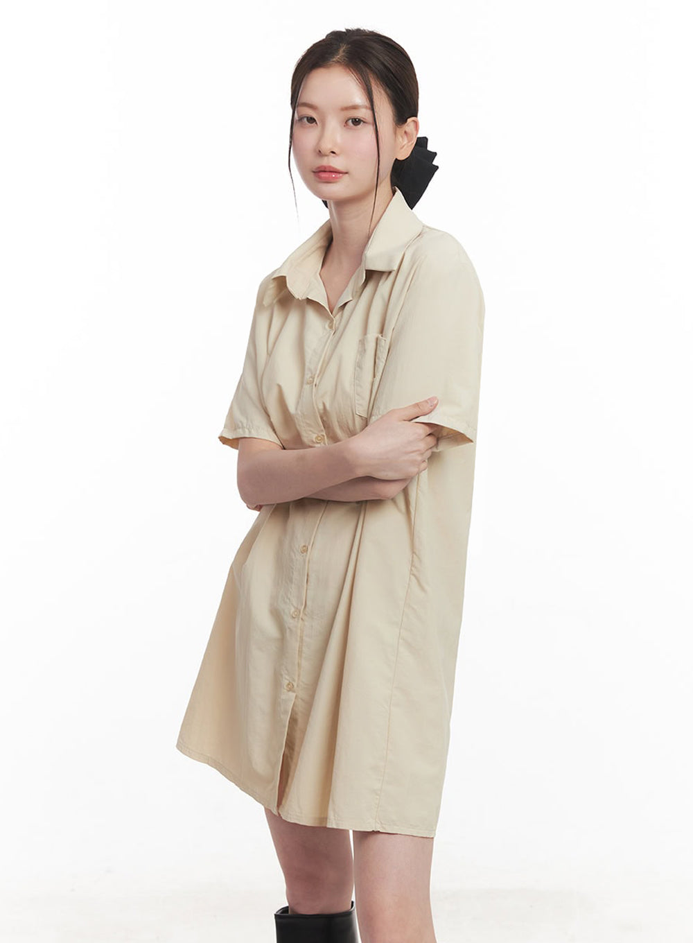 Collared Shirt Mini Dress IY508