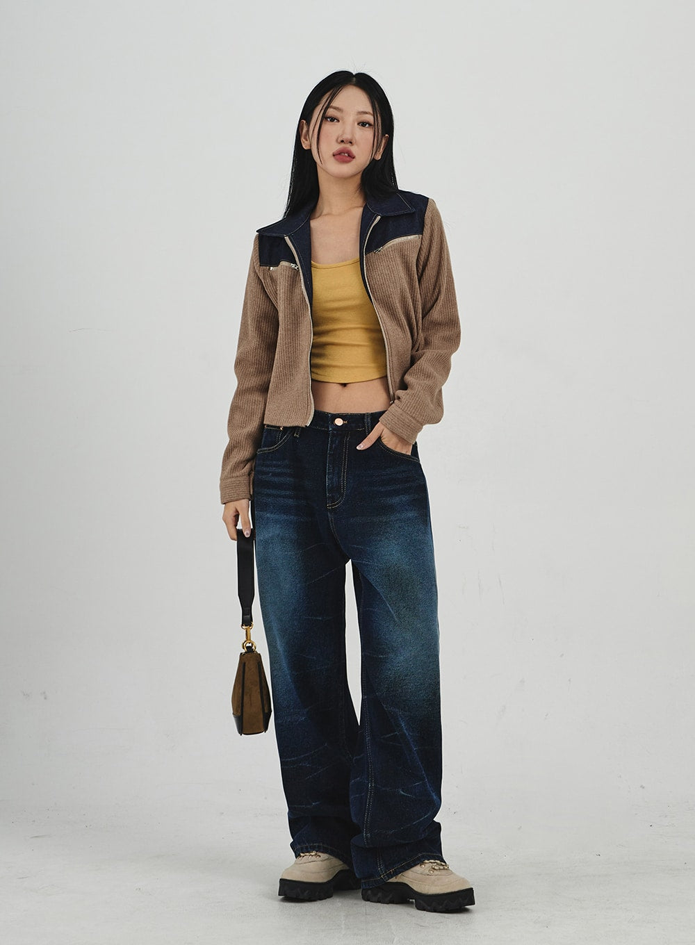 Denim Knit Zipper Jacket CN30