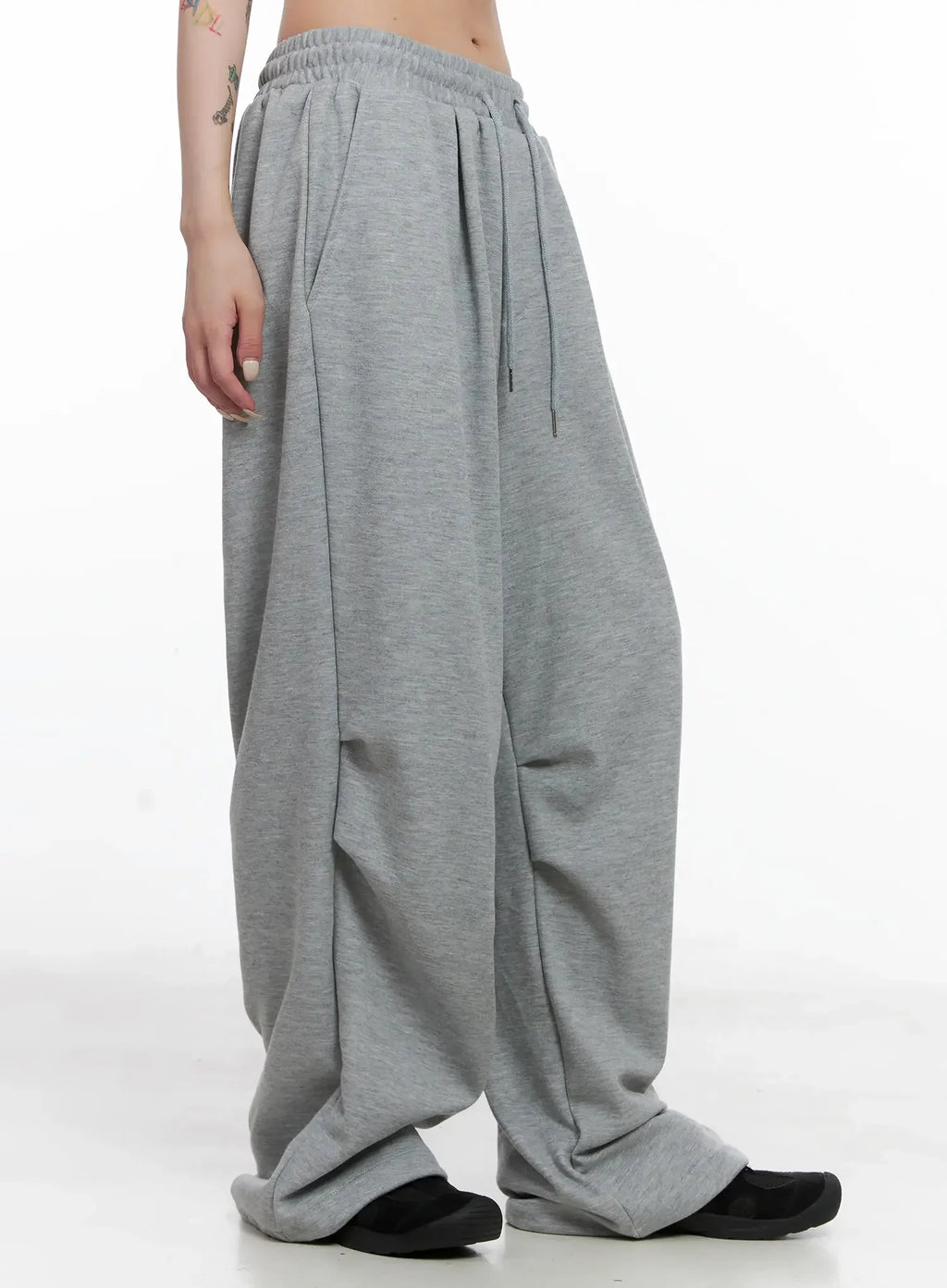 Pintuck Wide Leg Sweatpants IS508