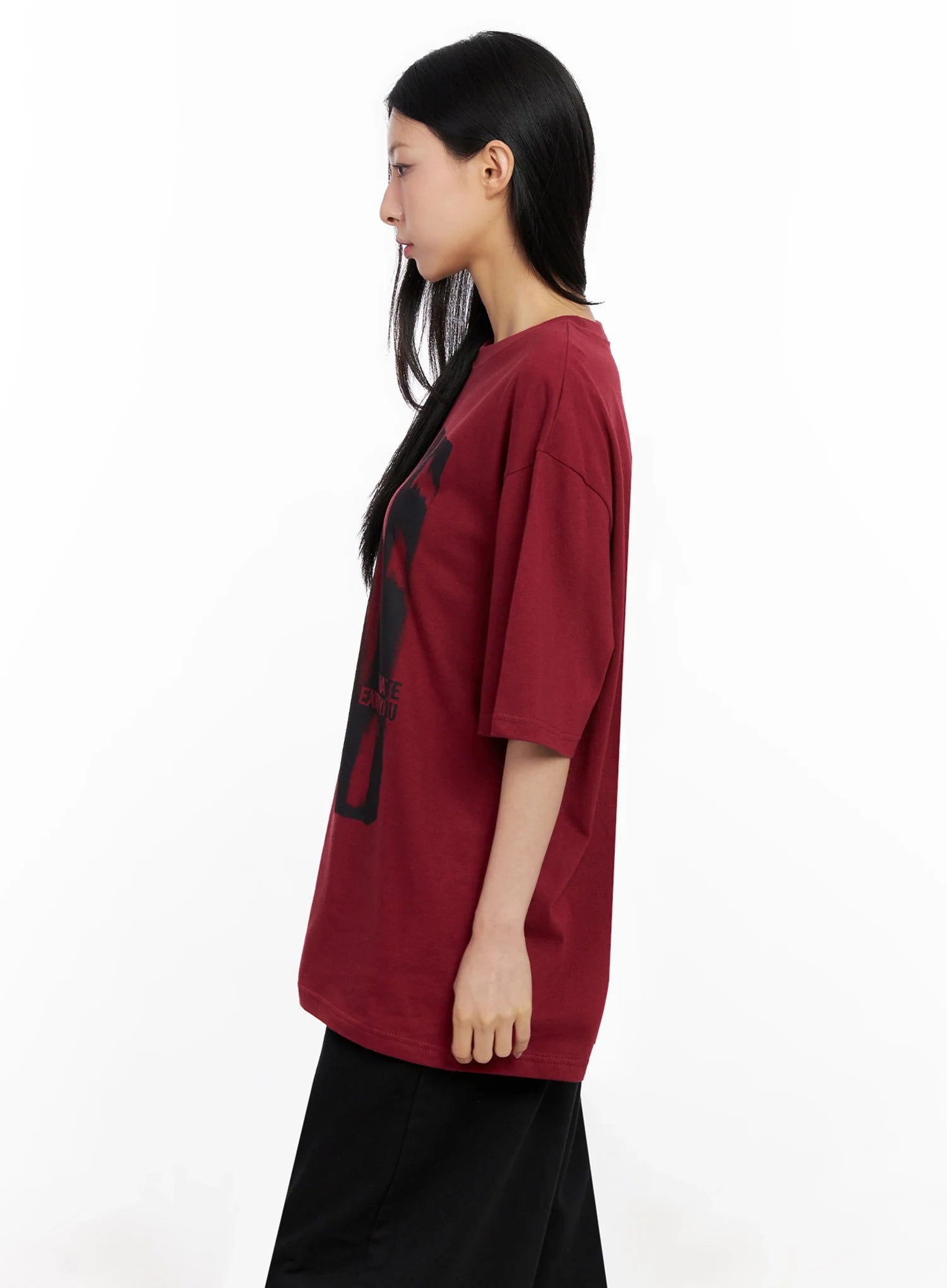 Oversized Graphic Print Tee IG508