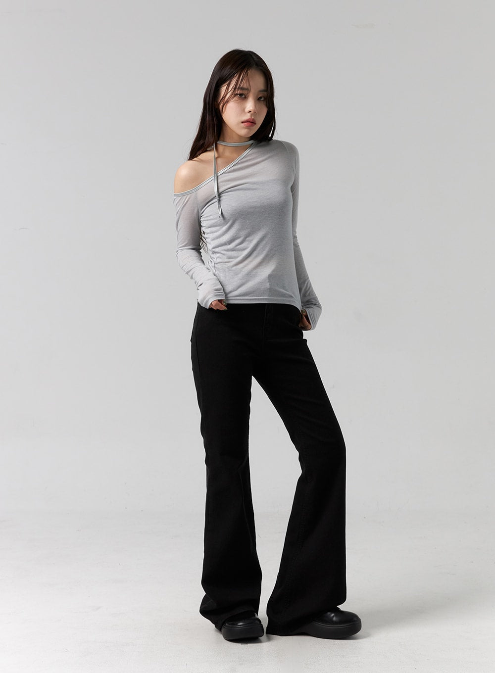 One Shoulder Long Sleeve Top CG317