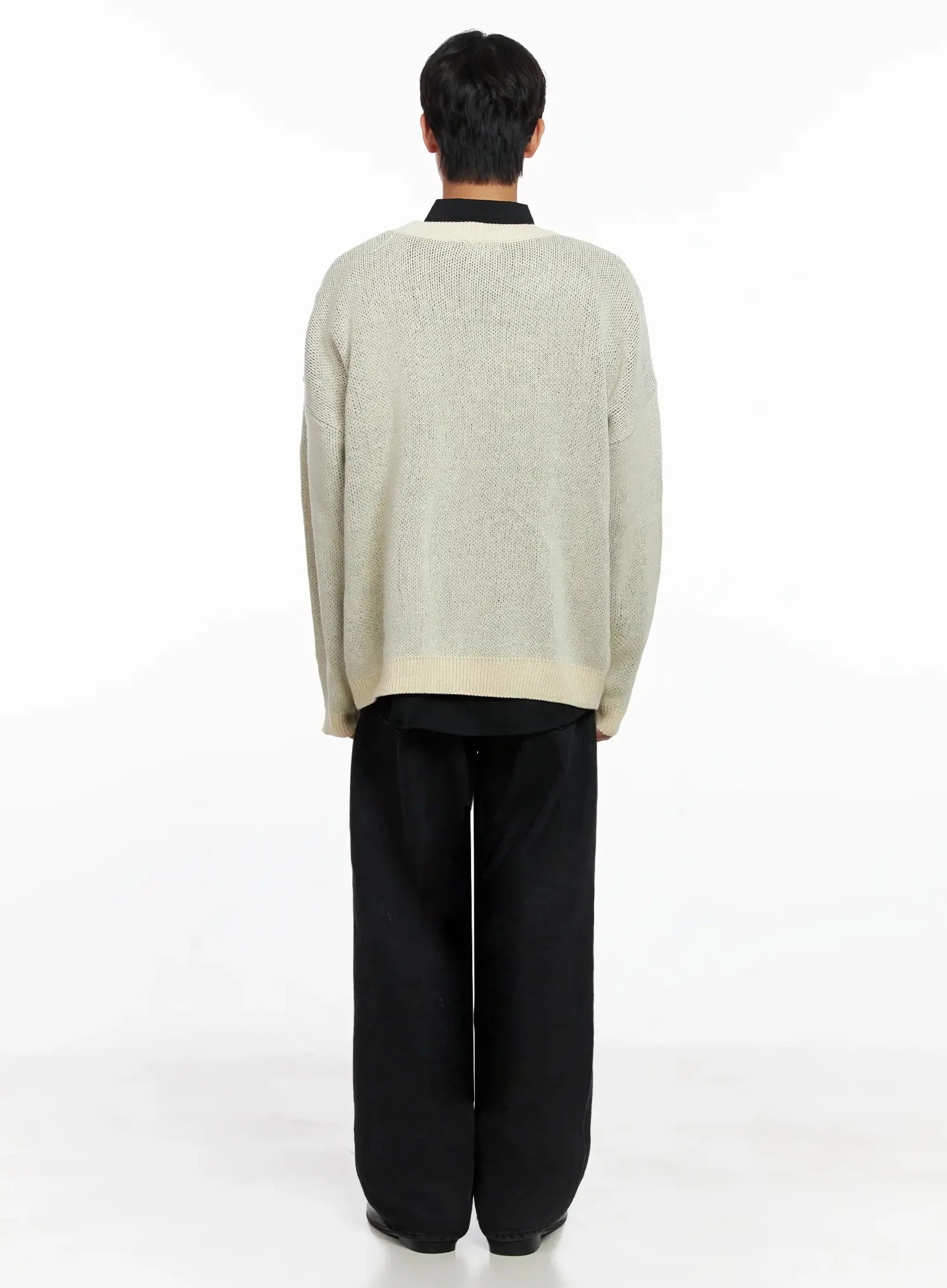 Men's Oversized Graphic Knit Sweater IO517