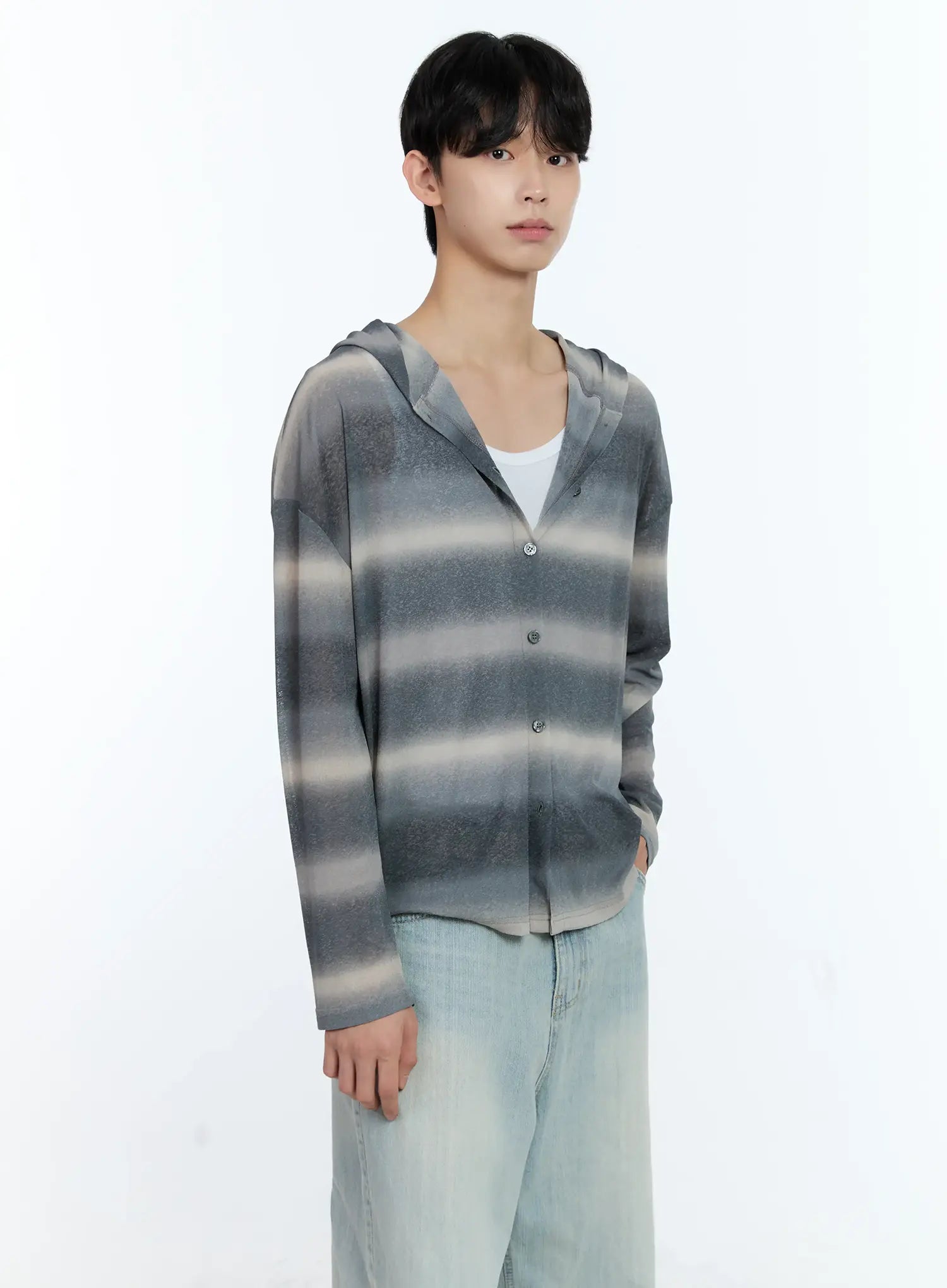 Men's Ombre Striped Zip-Up Jacket IG501