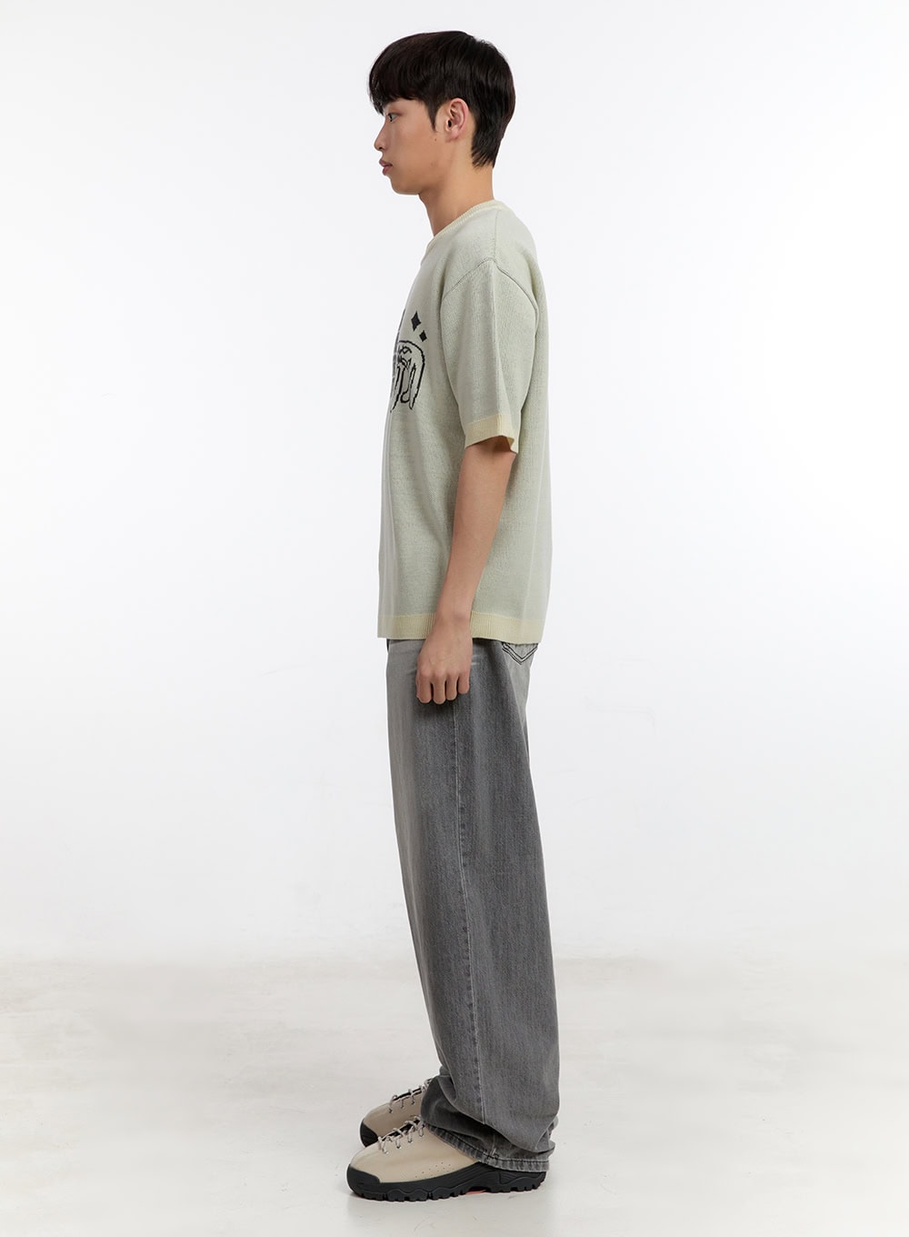 Men's Wide-Fit Washed Jeans IA507