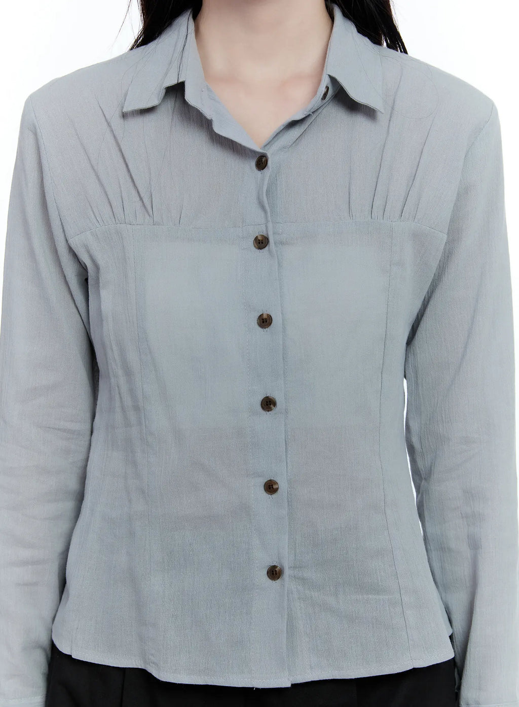 Collared Shirred Blouse CG513