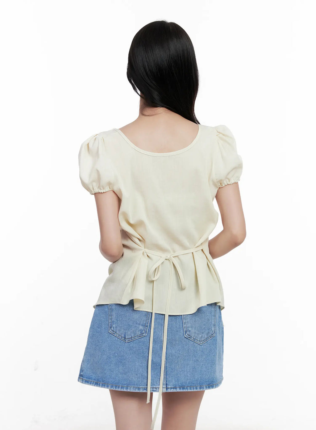 V-Neck Puff-Sleeve Summer Top CL516