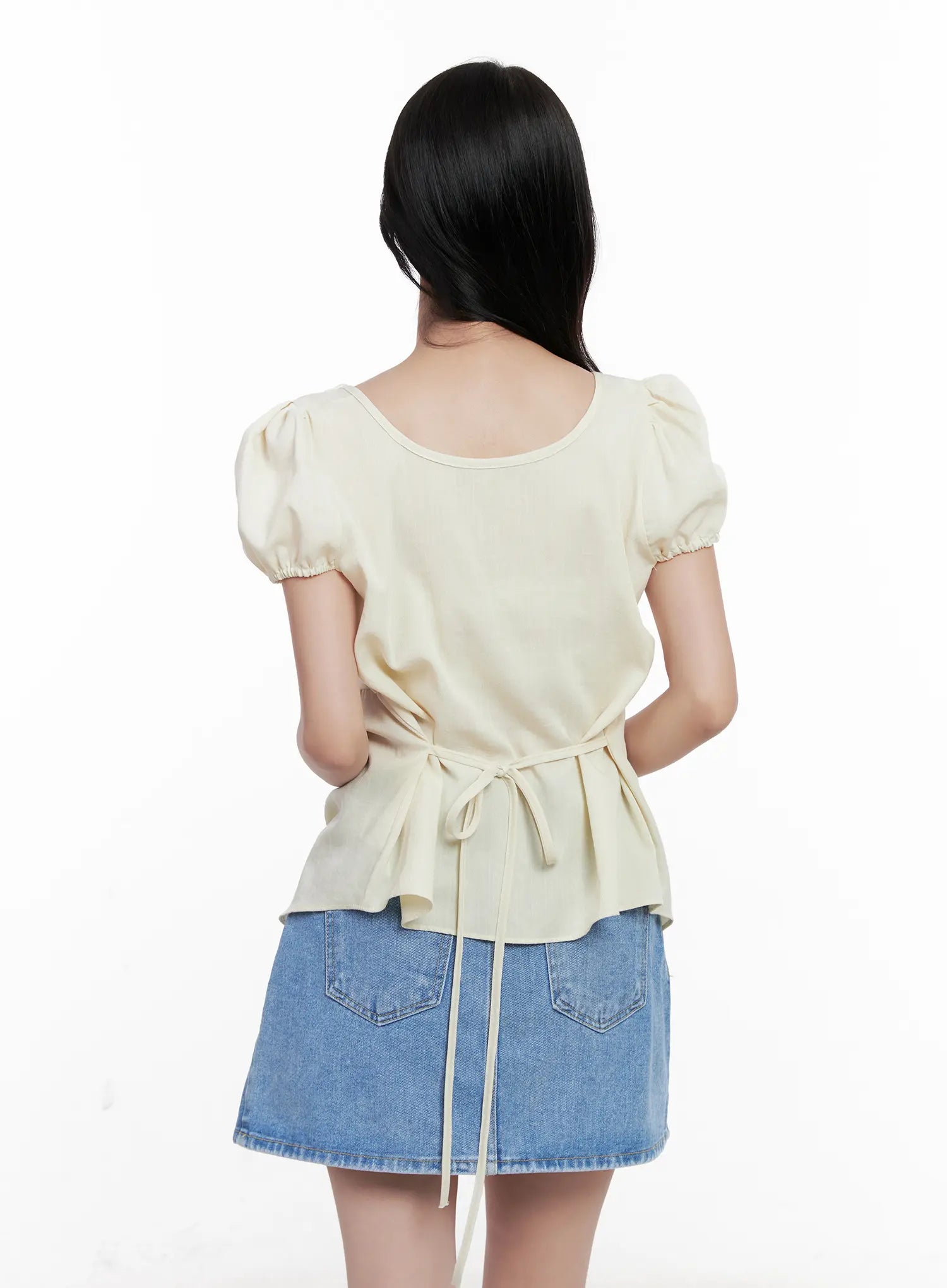 V-Neck Puff-Sleeve Summer Top CL516