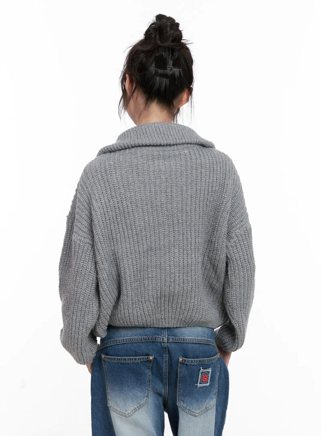 Cable Knit Zip-Up Sweater CG518