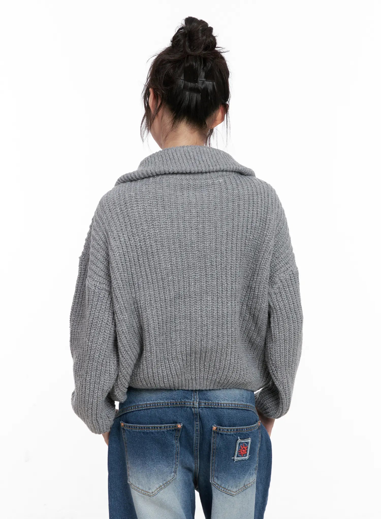 Cable Knit Zip-Up Sweater CG518
