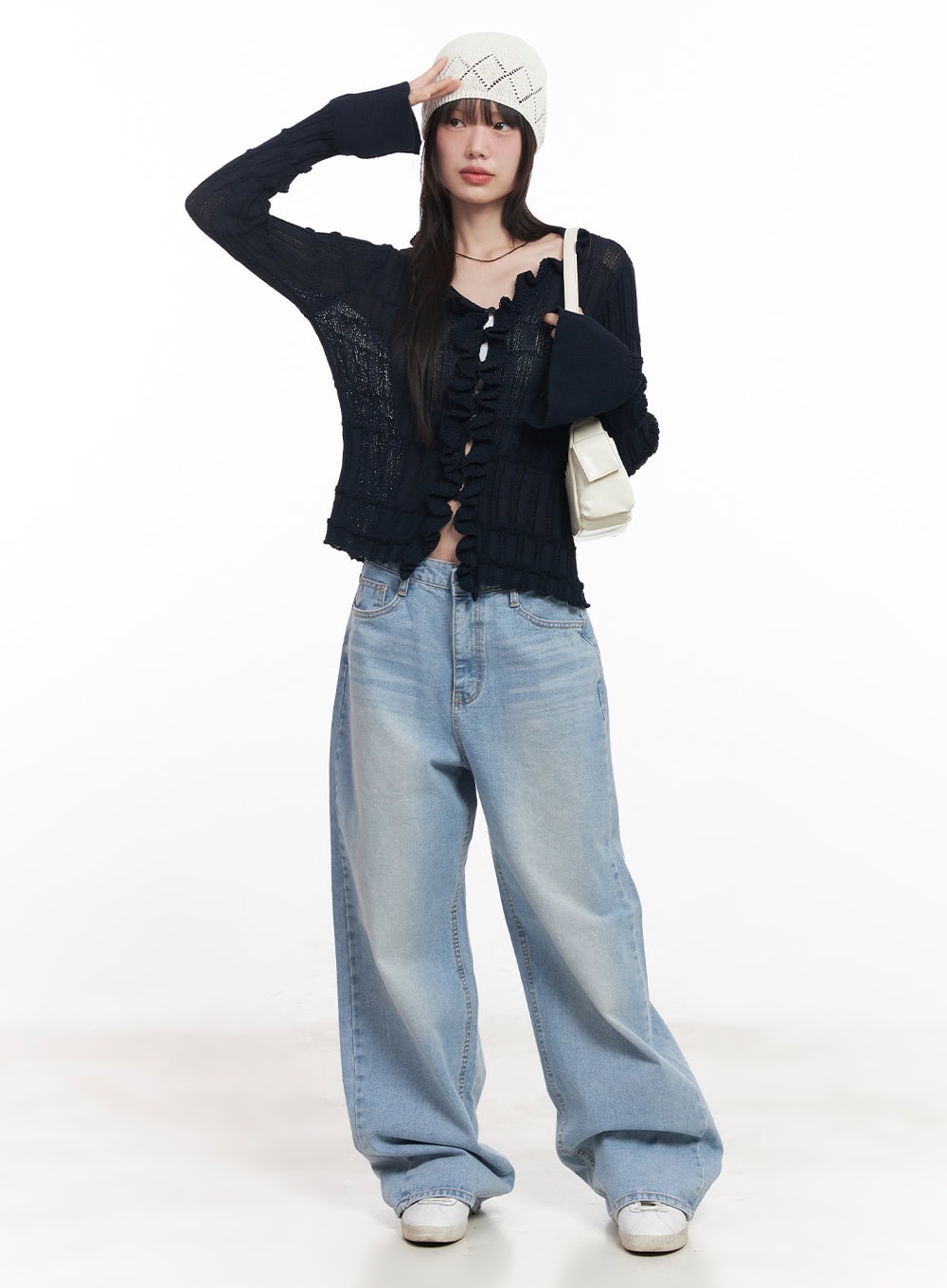 Cierra Washed Wide-Leg Jeans CY520