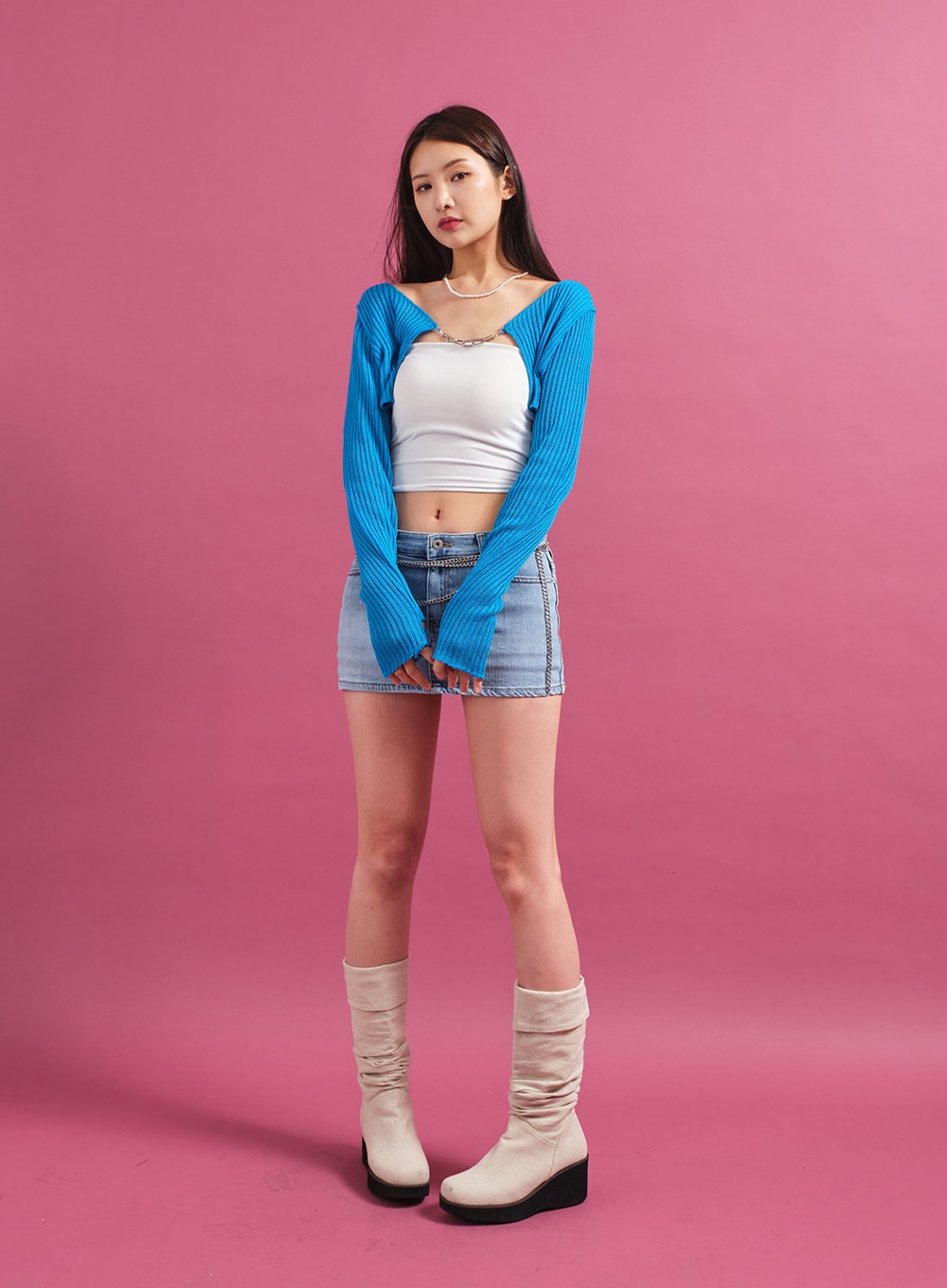 Chain Tied Crop Cardigan CM6