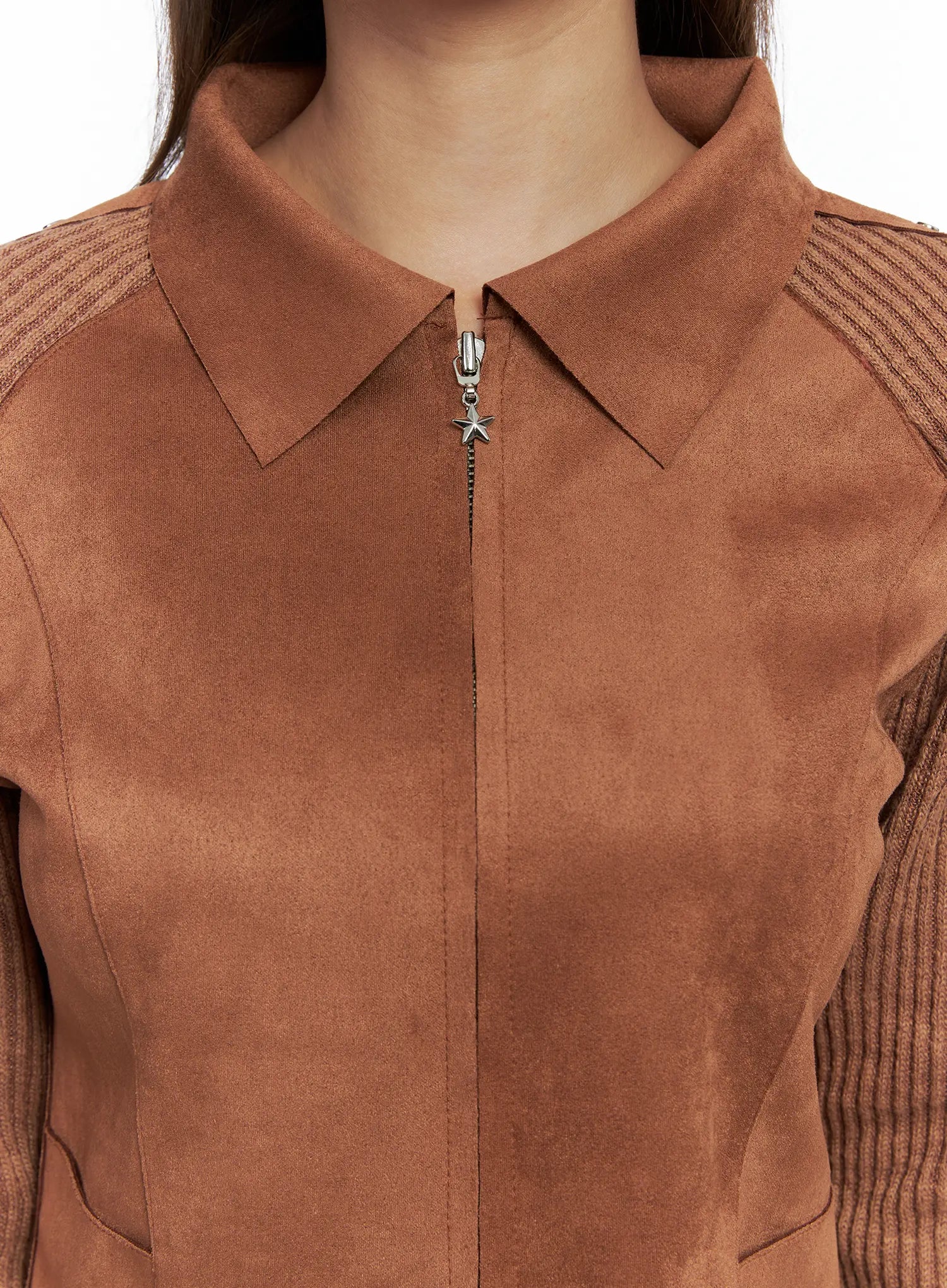 Suede Studded Crop Jacket CS504