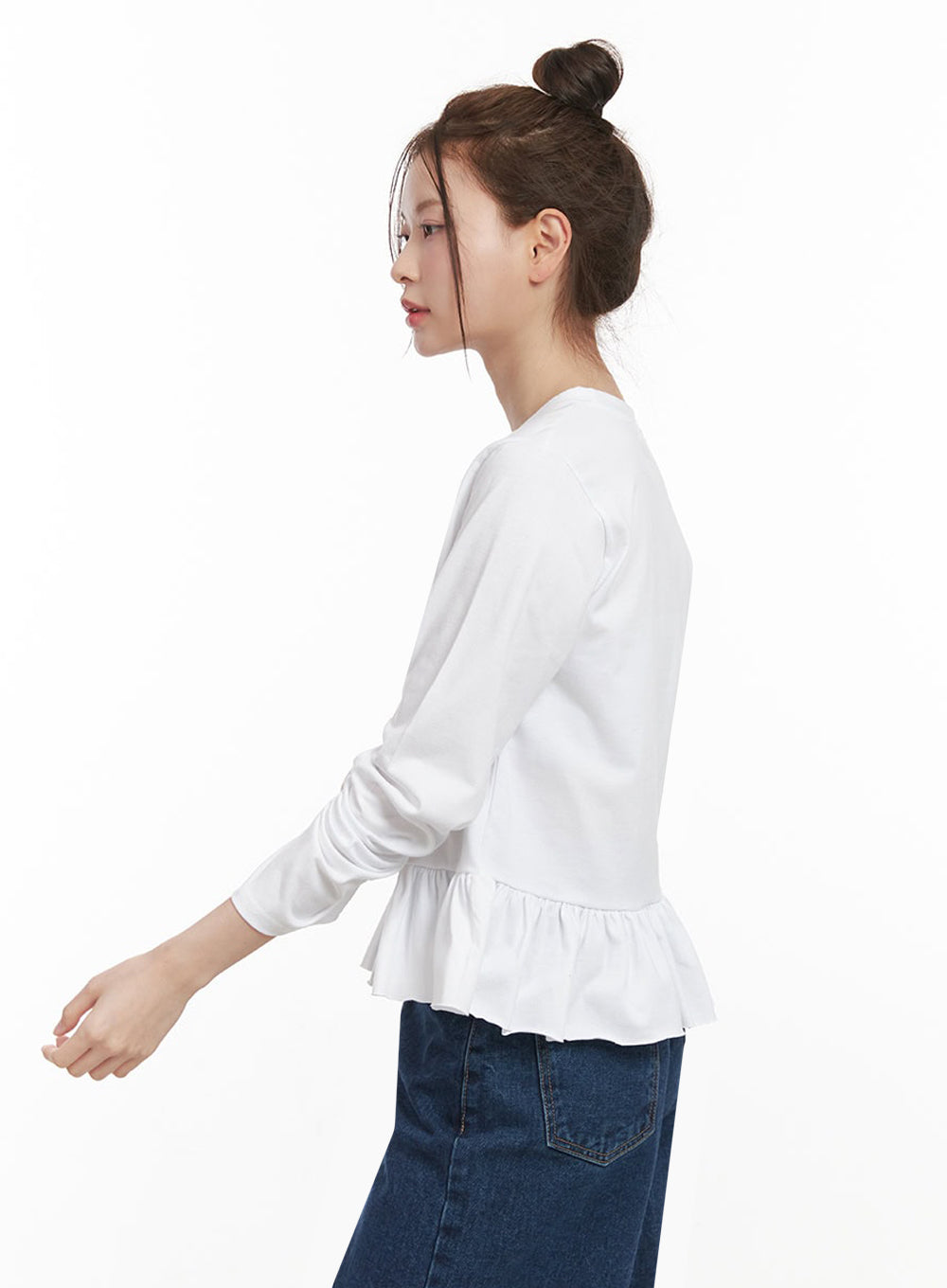 Elegant Frill Long-Sleeve Top IJ530
