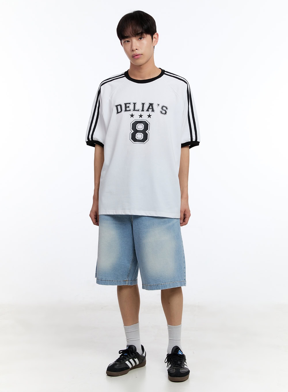 Men's Washed Wide-Leg Jorts IY529