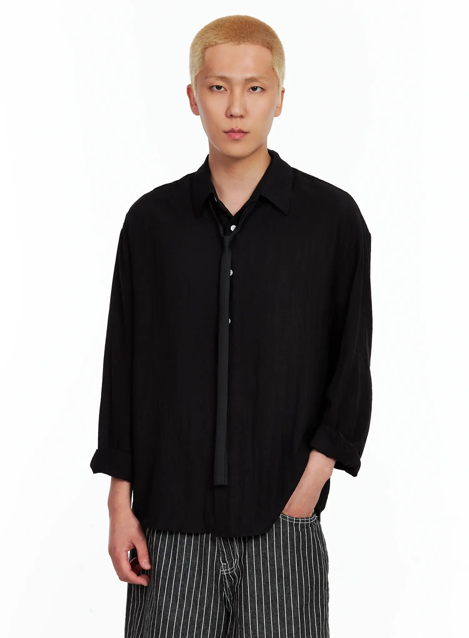Men's Soft Linen Long-Sleeve Shirt IL514