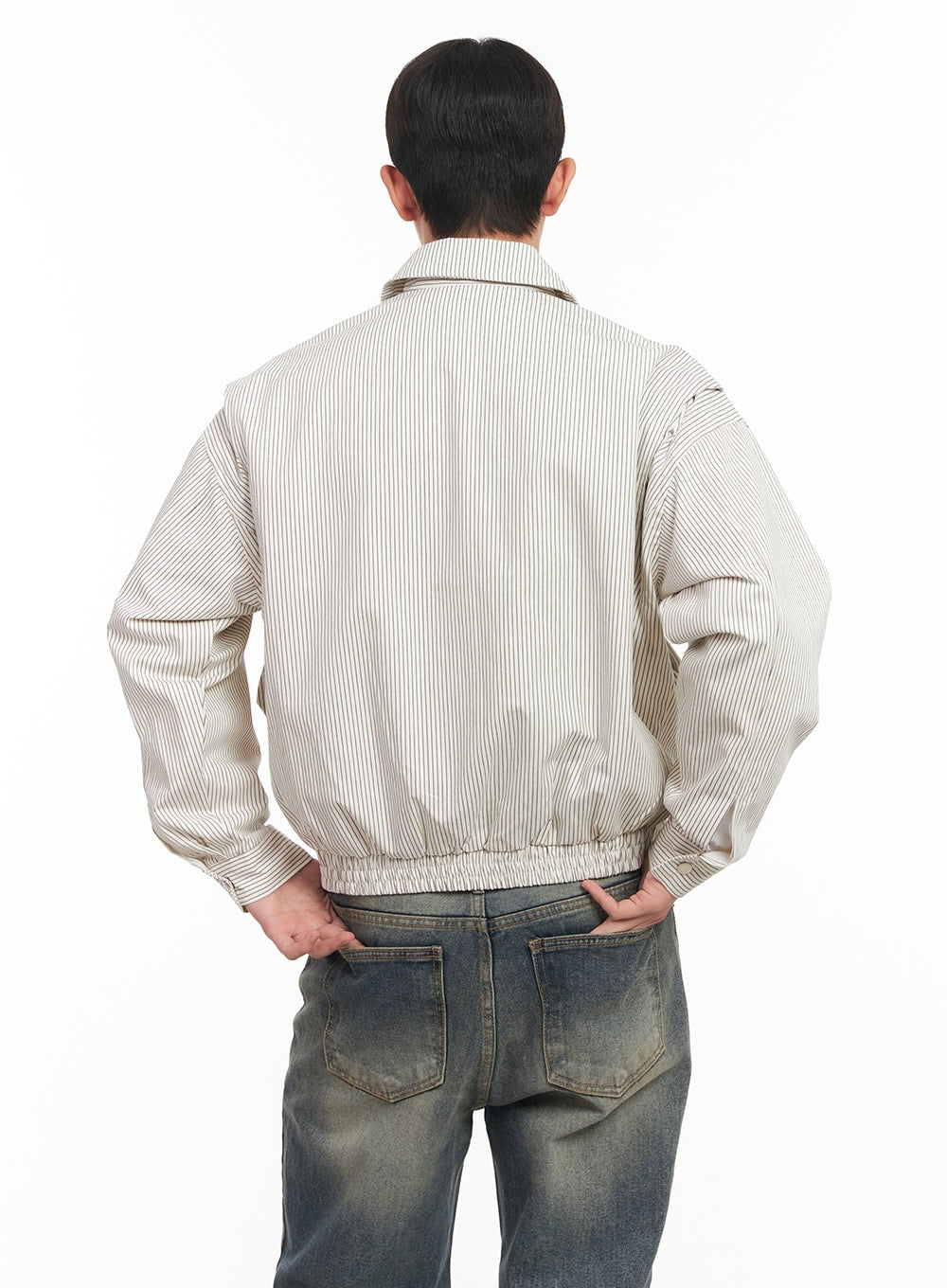 Men's Cotton Striped Zip-Up Jacket IM517