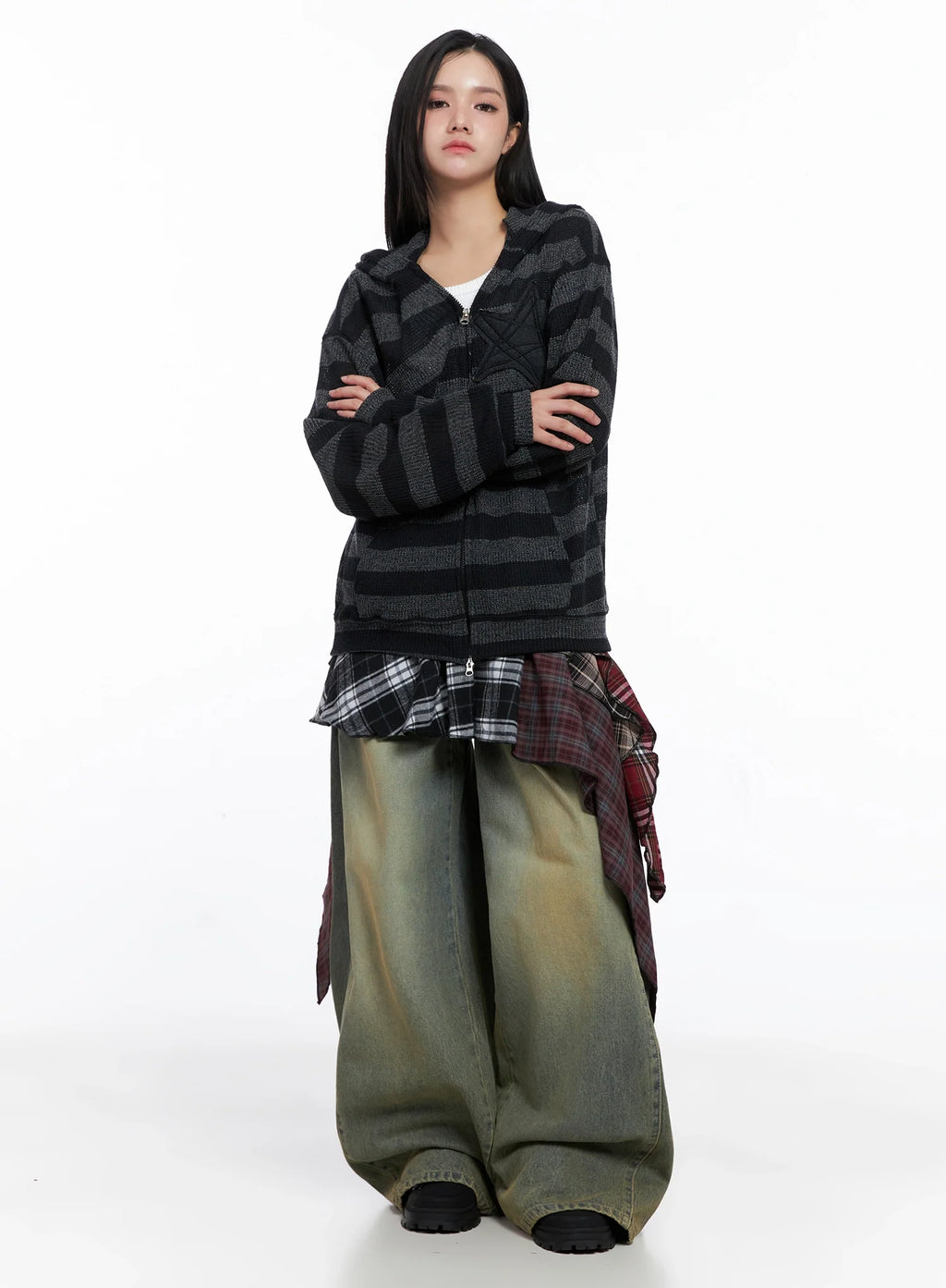 Star Patch Striped Zip-Up IS525