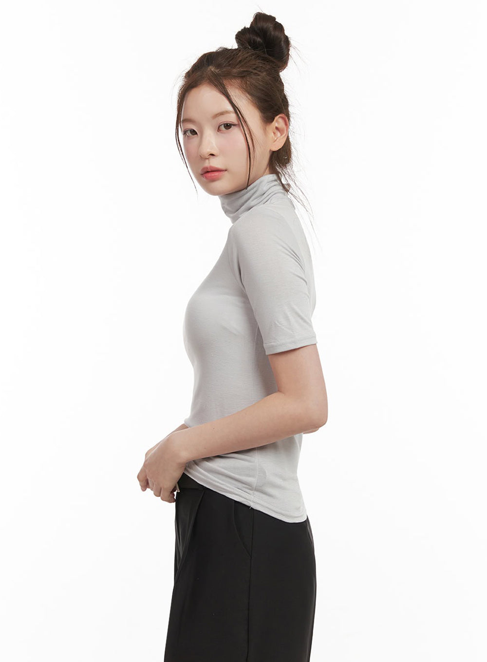 Essential Turtle Neck Short Sleeve Top IF505