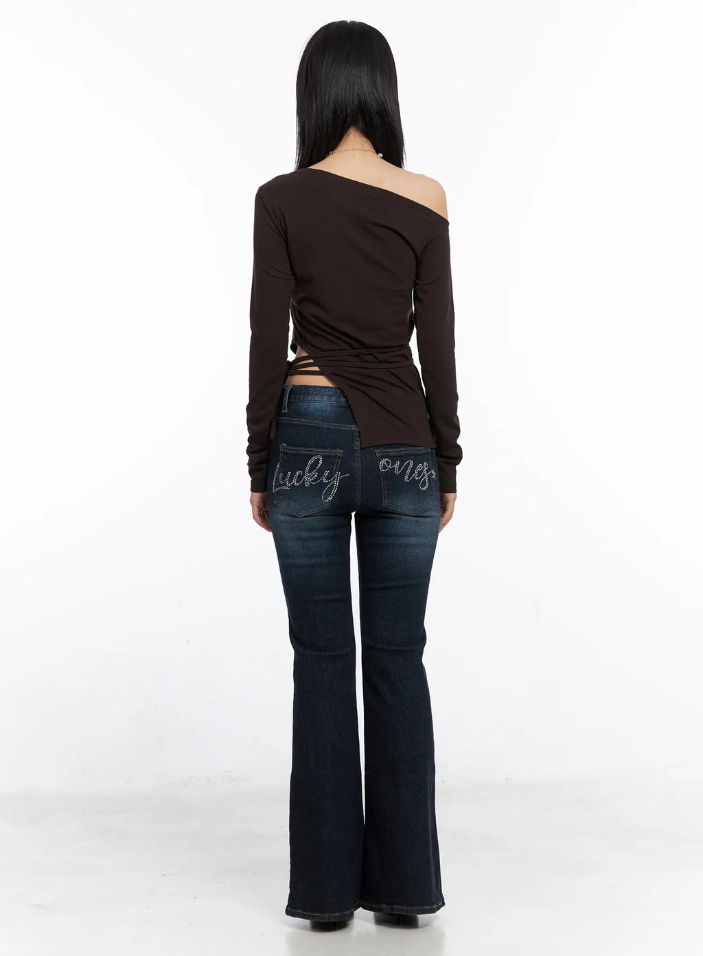 Adele Lettering Flare Jeans CO507