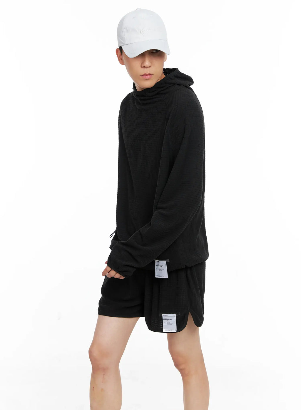 Men's Logo Detail Long Sleeve Hoodie IS502