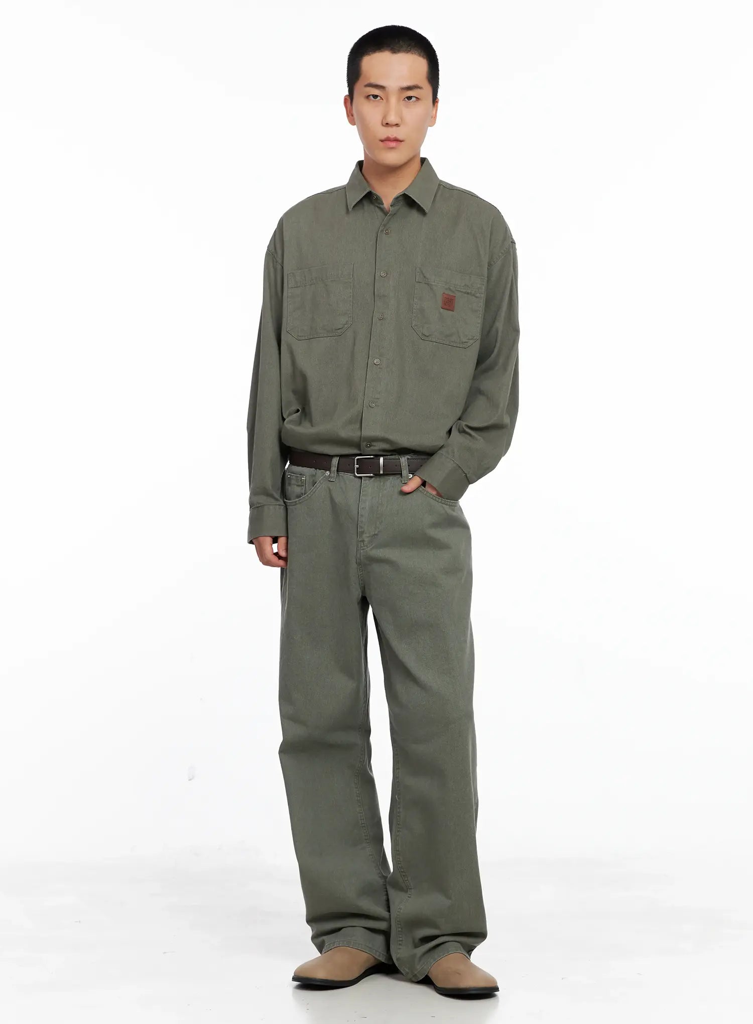 Men's Cozy Cotton Button-Up Shirt IG529