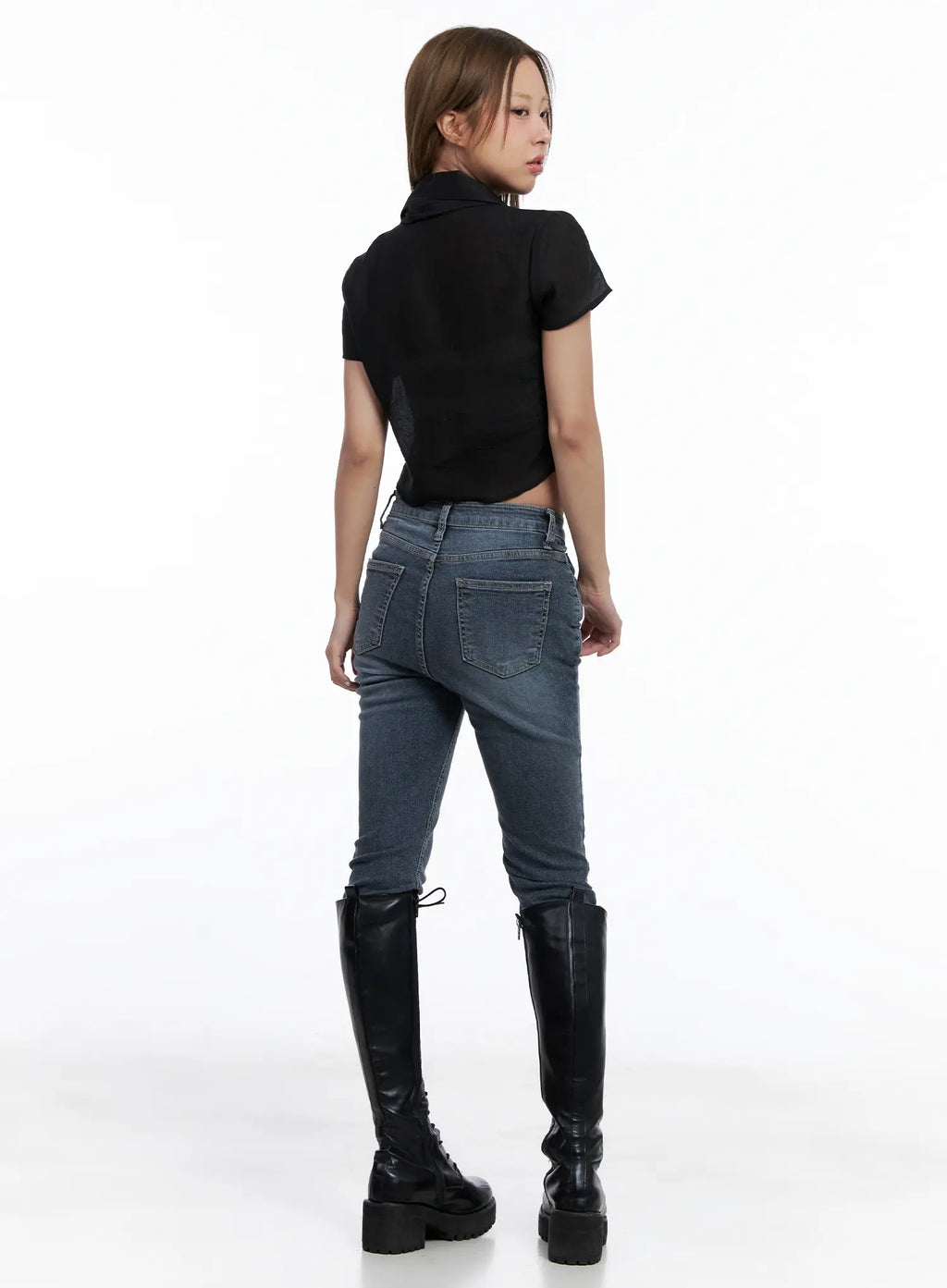 Chic Tie Crop Blouse CL510