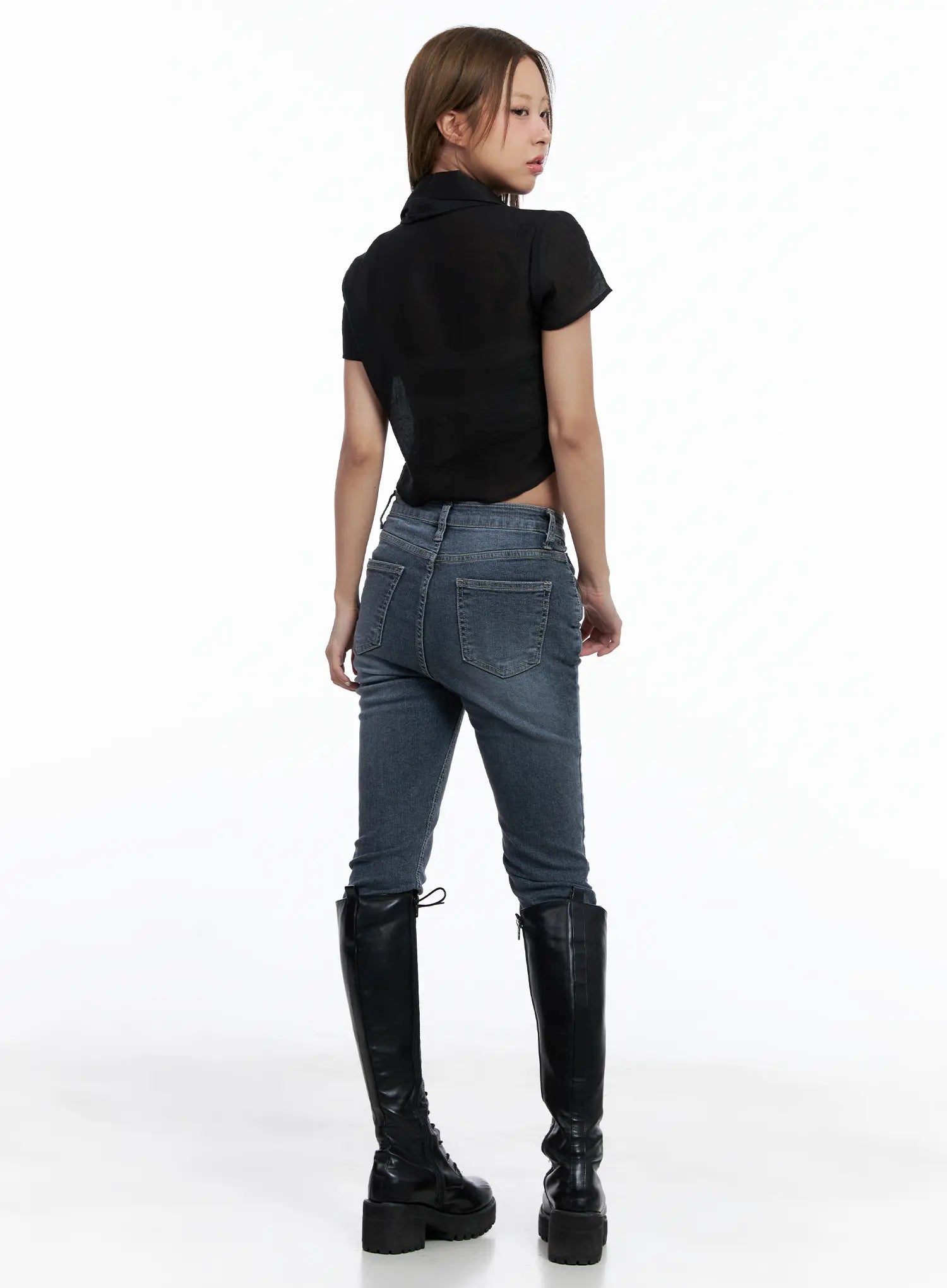 Chic Tie Crop Blouse CL510