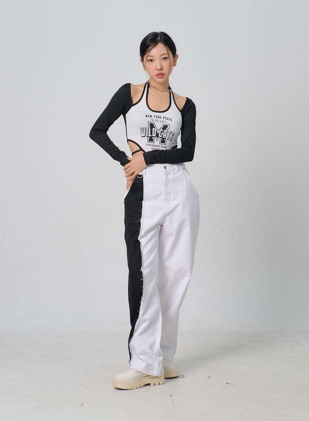 Graphic Two Color Bodysuit BJ331