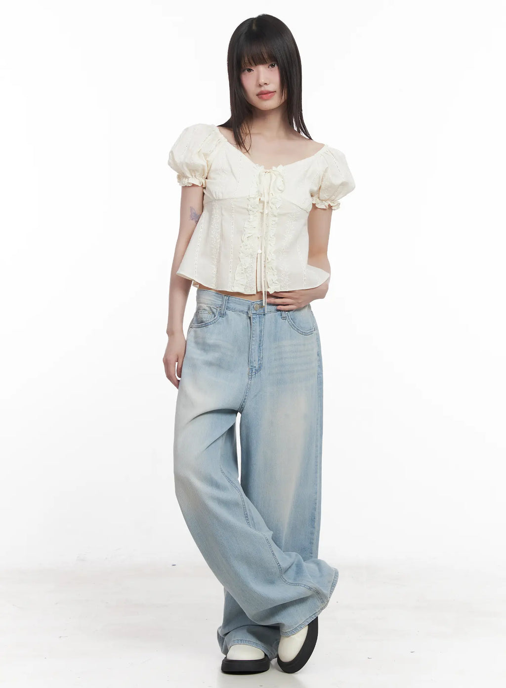 Garam Washed Wide-Leg Jeans CU518