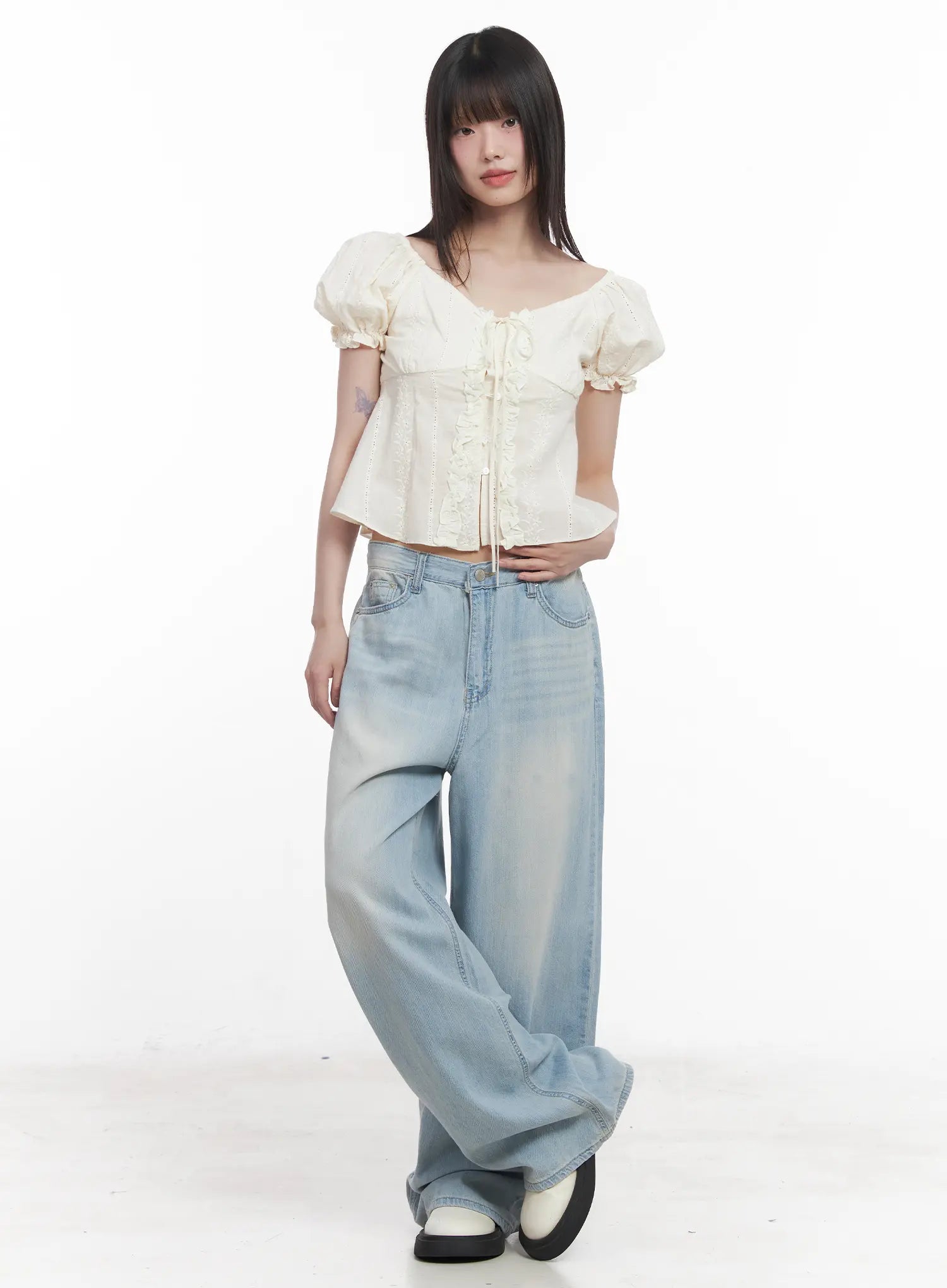 Garam Washed Wide-Leg Jeans CU518