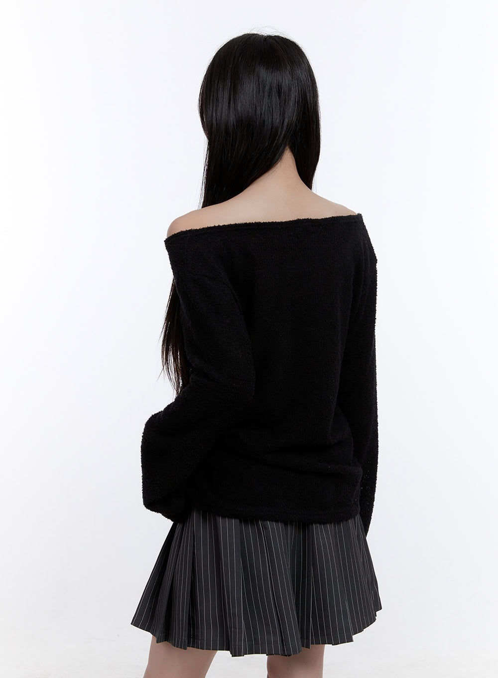 Fuzy Soft Off Shoulder Long Sleeve Top CO418