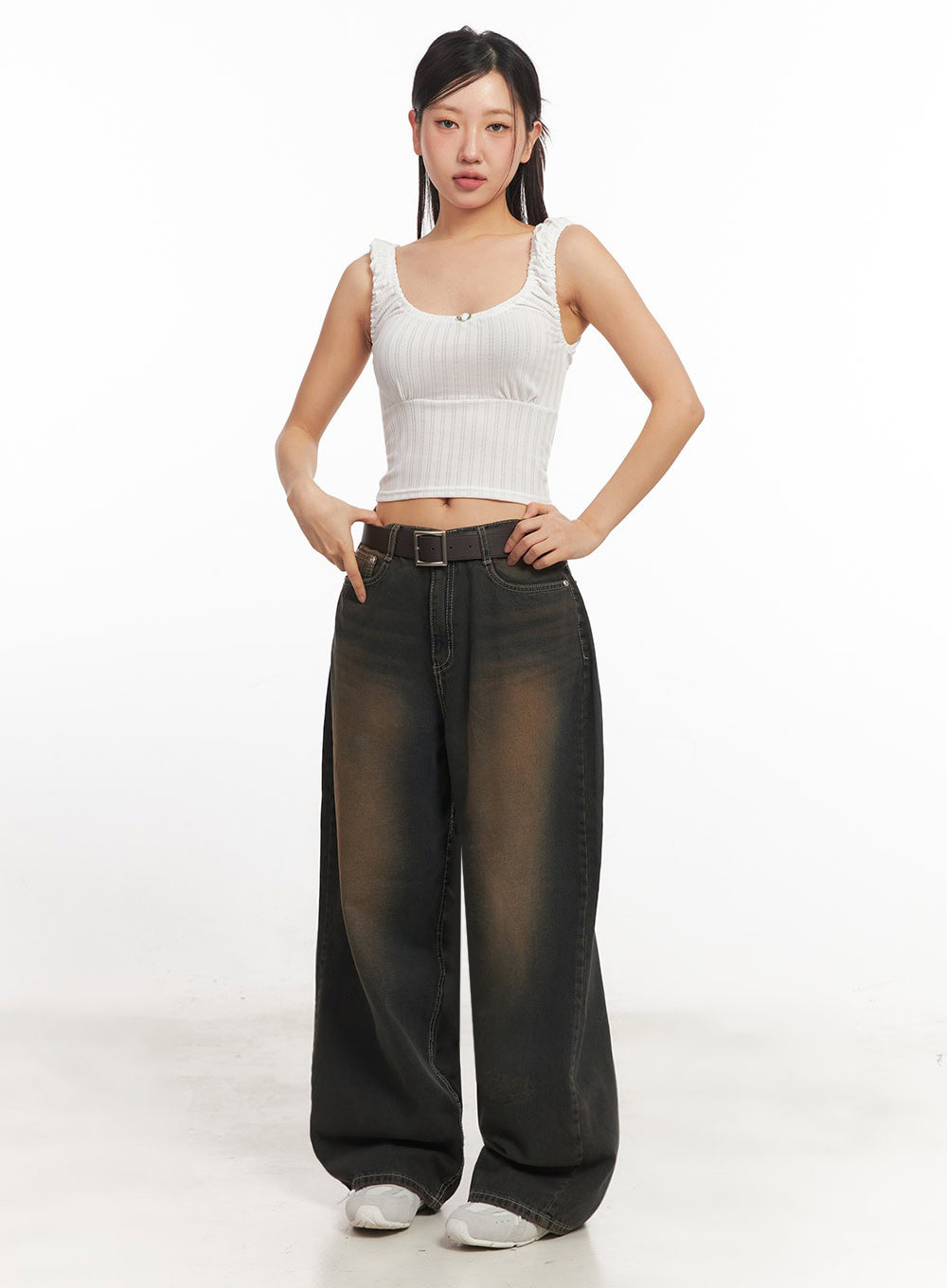 Bethany Vintage Washed Baggy Jeans IA524