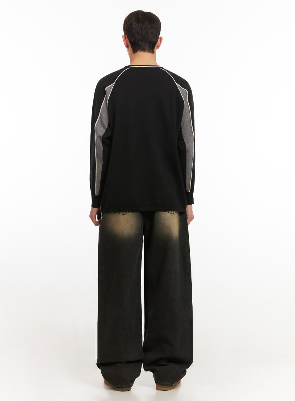 Men's Vintage Washed Wide-Leg Jeans IF517