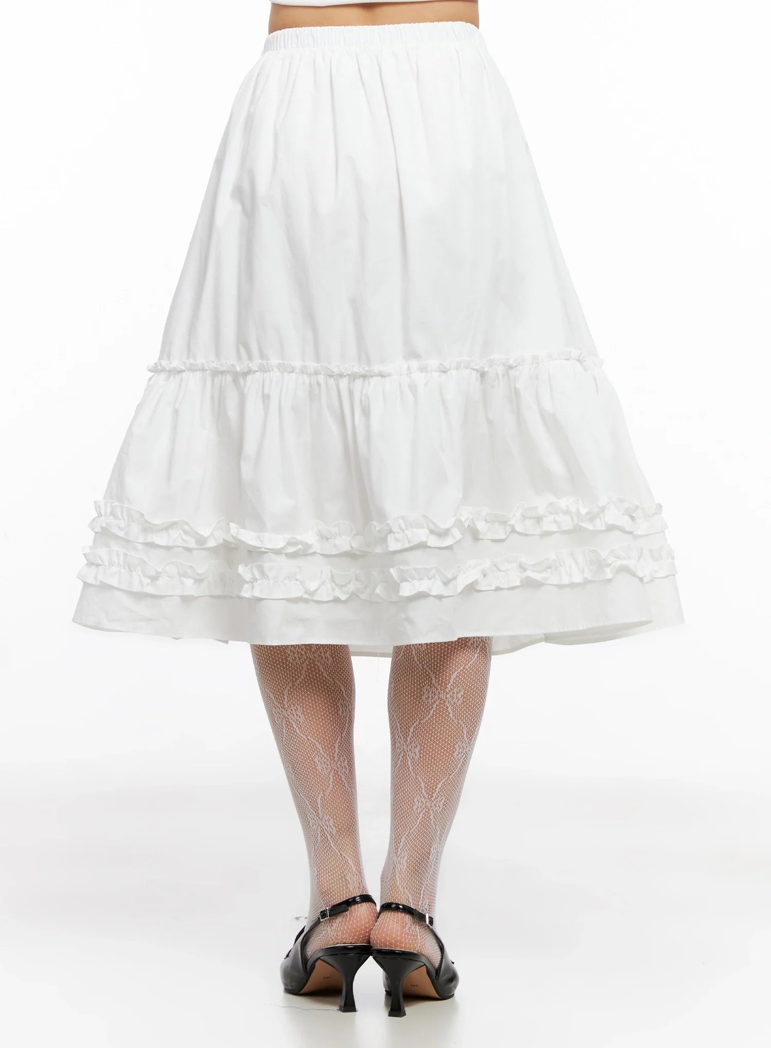 Ruffle Layered Midi Skirt IG527