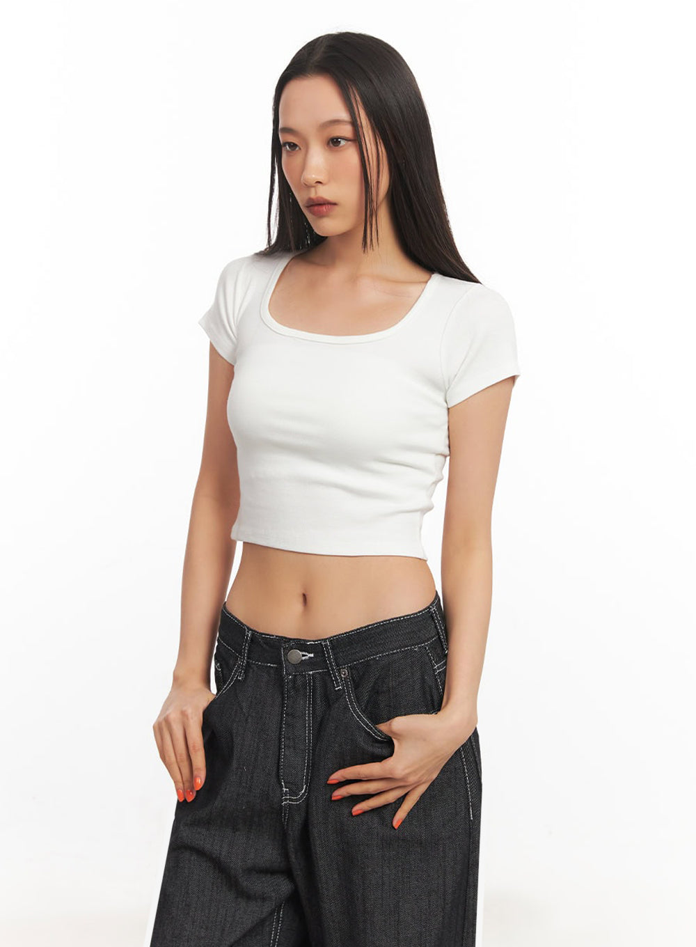 Square Neck Crop Tee IA504