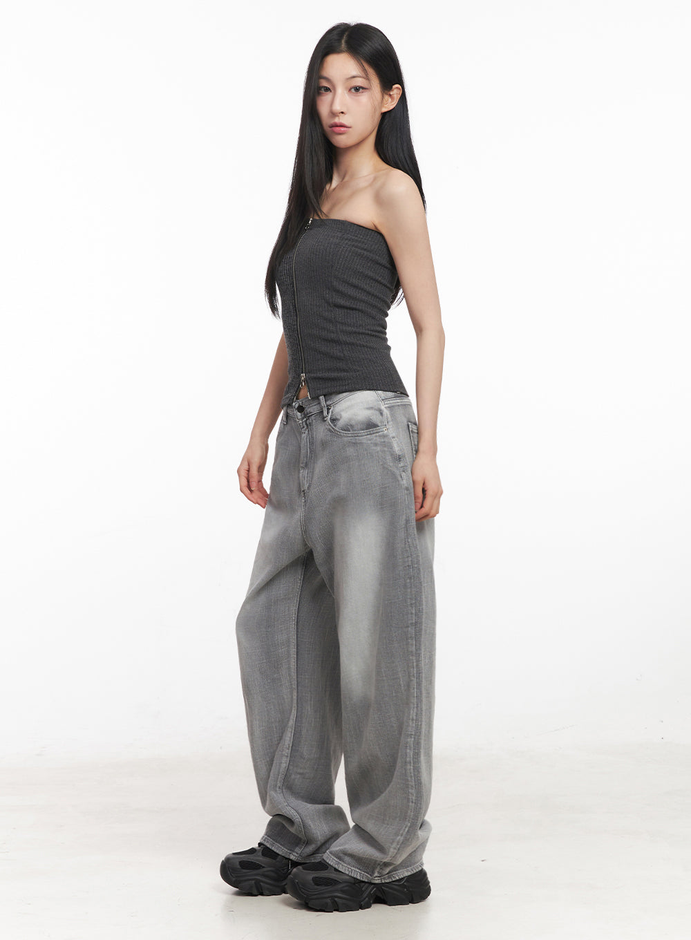 Zip-Up Tube Top IY516