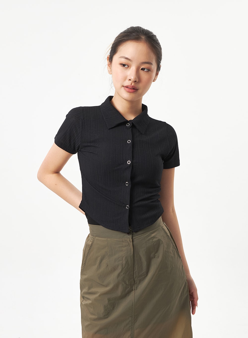 Snap Button Tee CA319