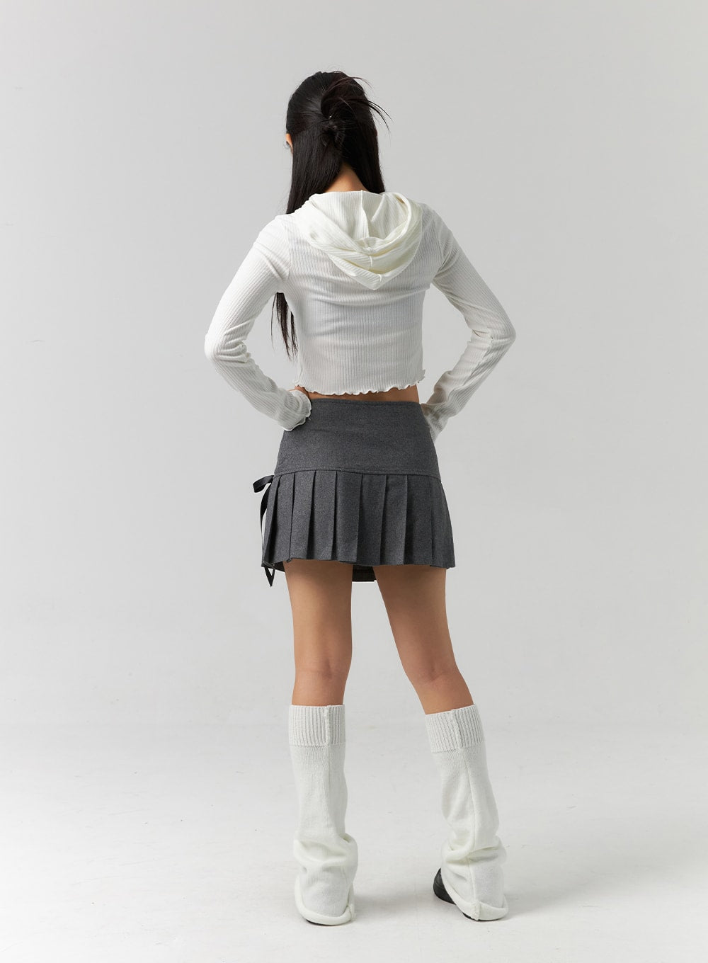 Slim Fit Ribbed Crop Hoodie CS320