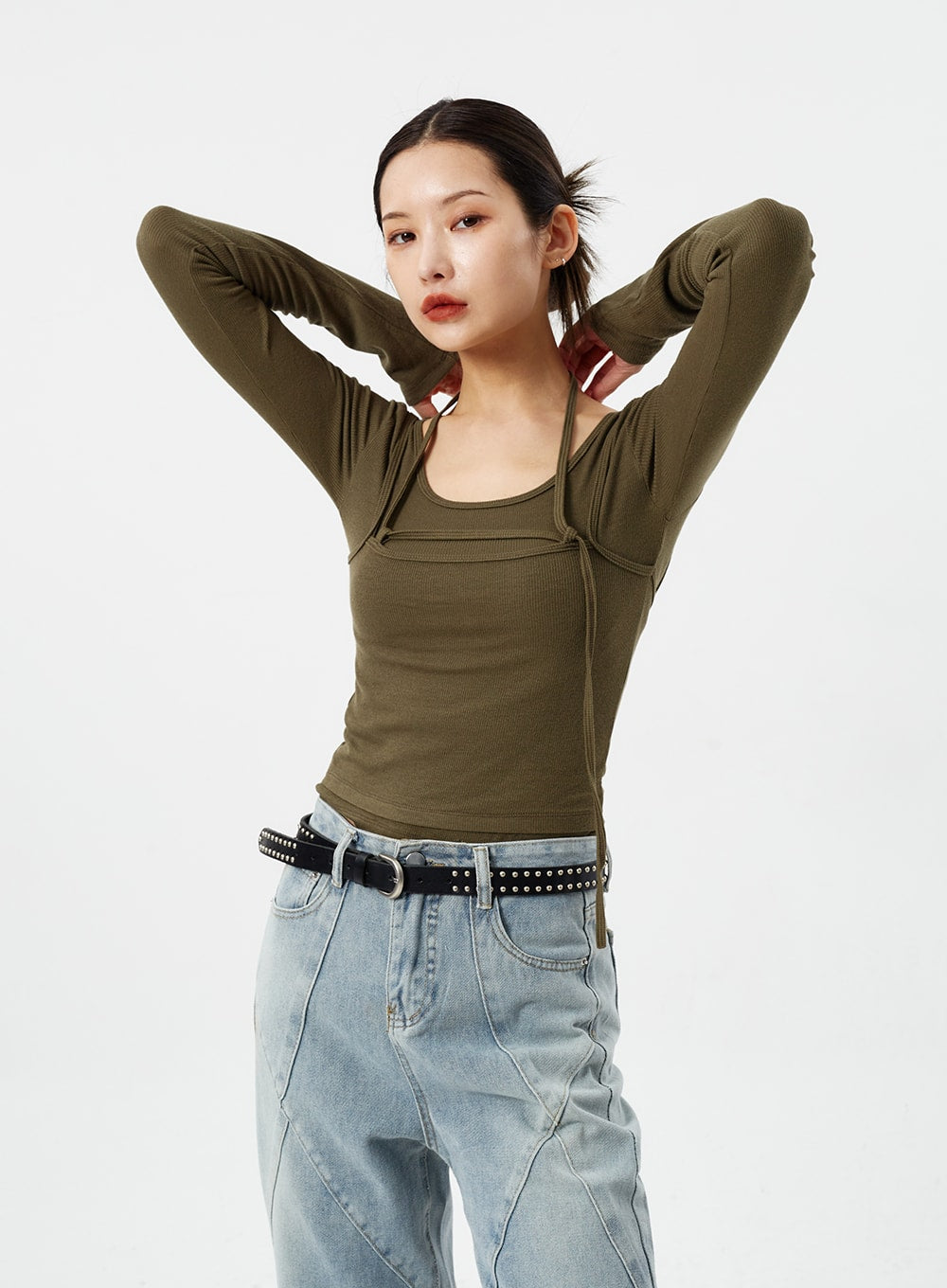 Layered Neck Strap Top CM307