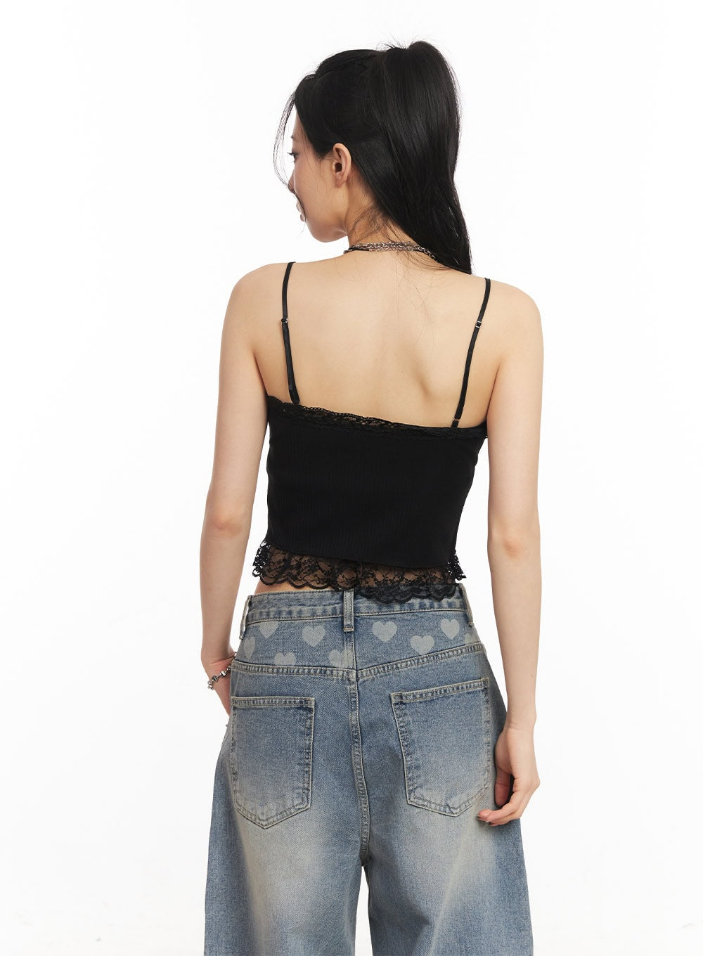 Sweetheart Lace Ribbon Cami Top CA514