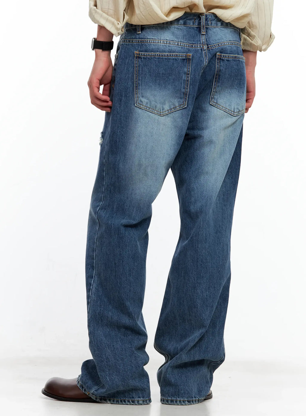 Men's Vintage Distressed Flare Jeans IL514