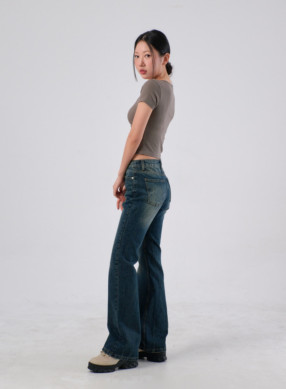 Square Neck Button Tee IA304