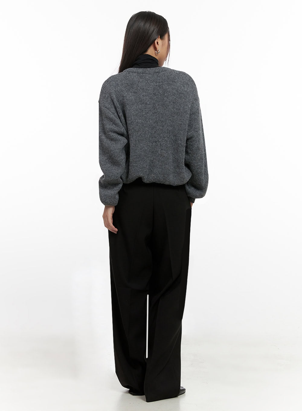 ComfyRound Neck Sweater Cardigan IN415