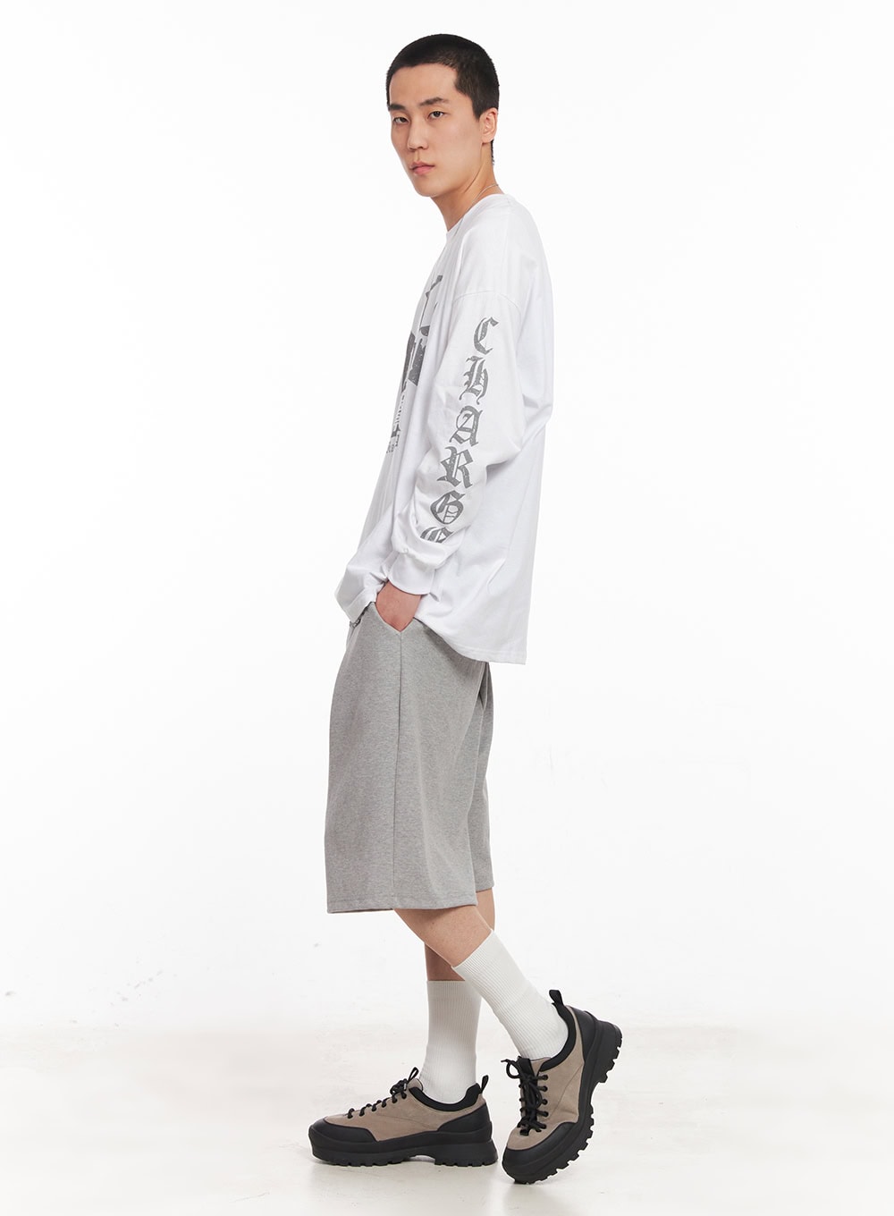 Men's Cotton Graphic Long Sleeve Shirt IY506