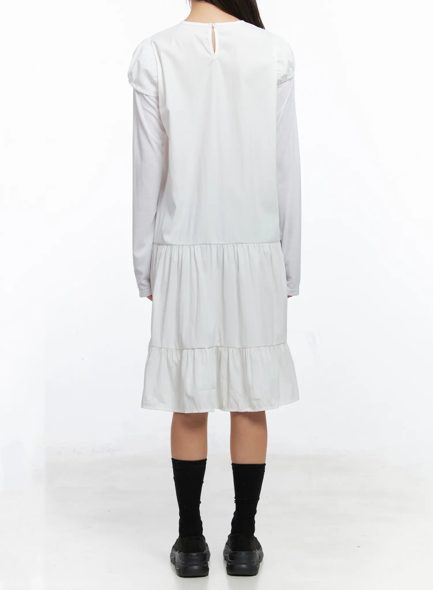 Layered Polka Dot Long Sleeve Dress CS524