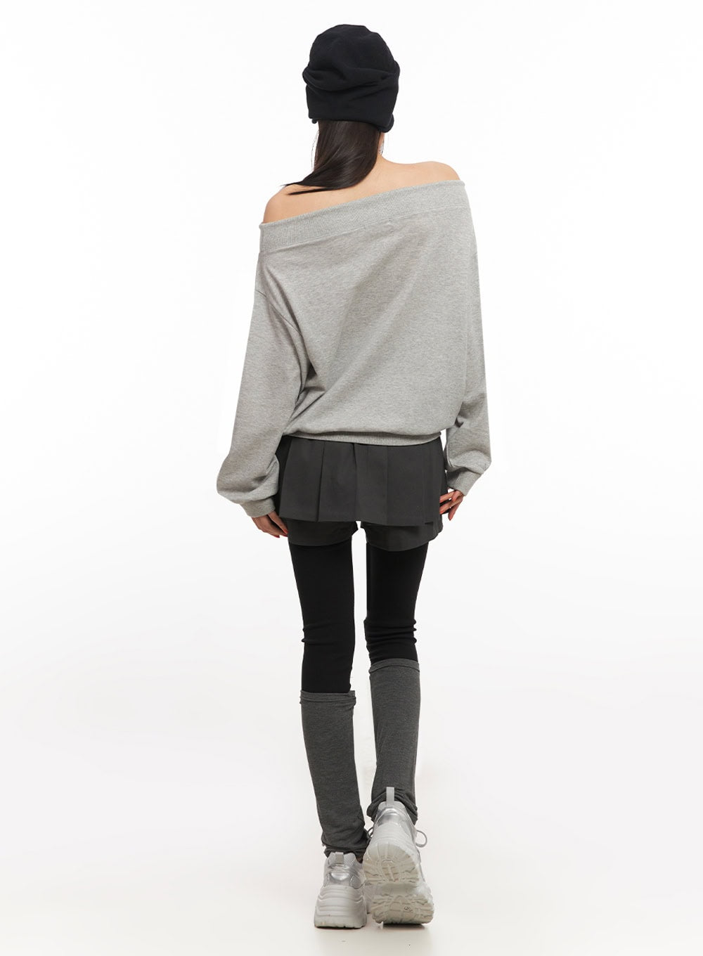 Stringed Off-Shoulder Sweatshirt IA504