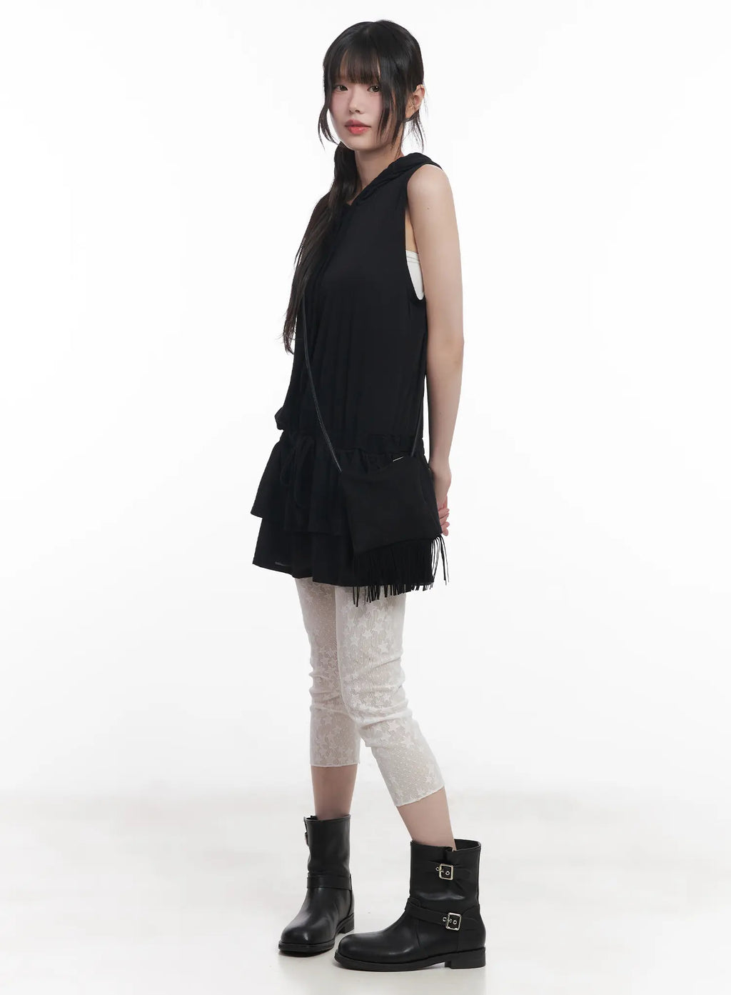 Sleeveless Hooded Mini Dress CU519