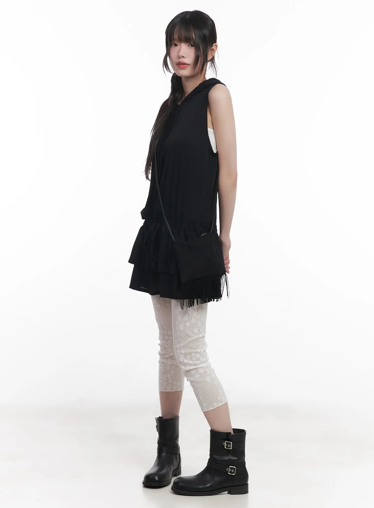 Sleeveless Hooded Mini Dress CU519