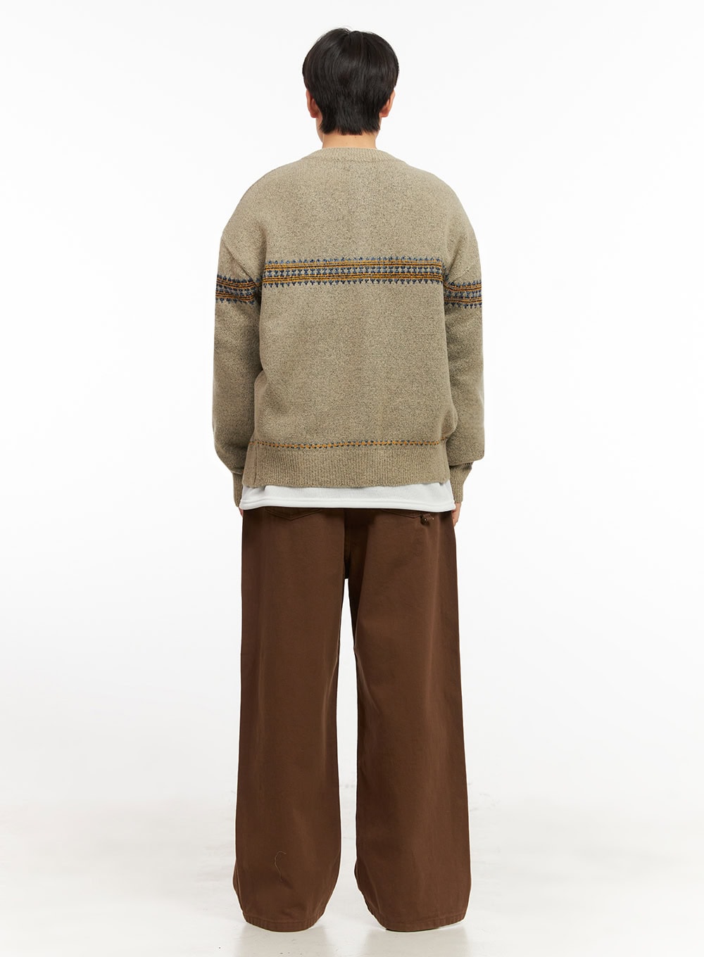 Men's Comfortable Wide-Fit Solid Color Pants IJ517