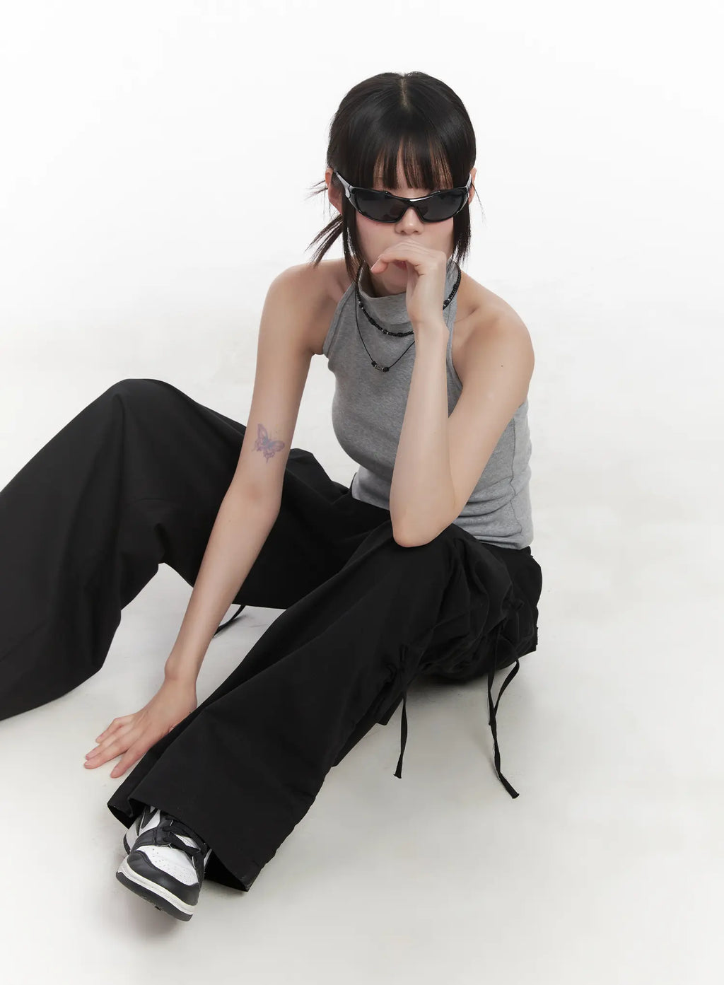 Strap Cargo Wide-Leg Pants CU518